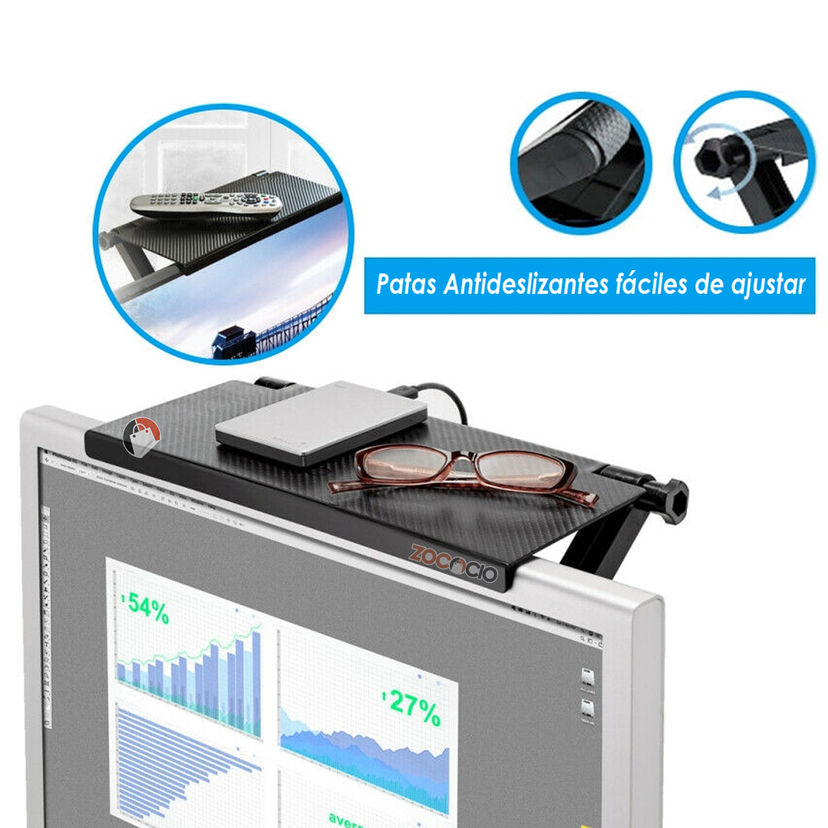 Miniatura 4 de Soporte Plegable Decodificador Base TV